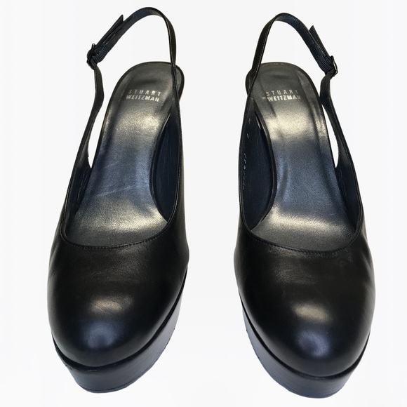 Stuart Weitzman Leather Platform & Strap High Heels Pumps - 9M - Picture 10 of 17